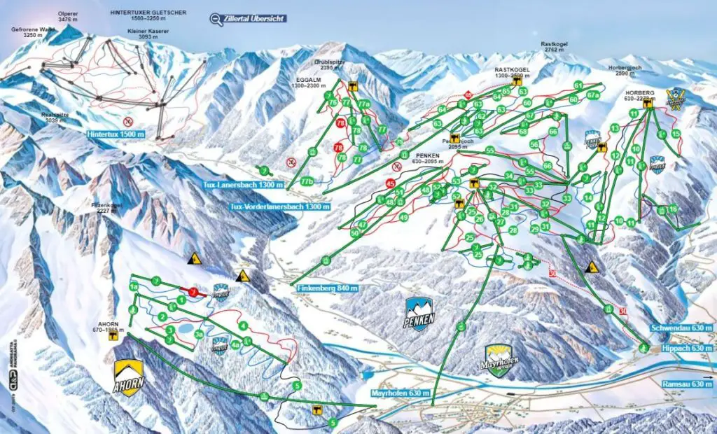 Mayrhofen Piste Map BBB Land